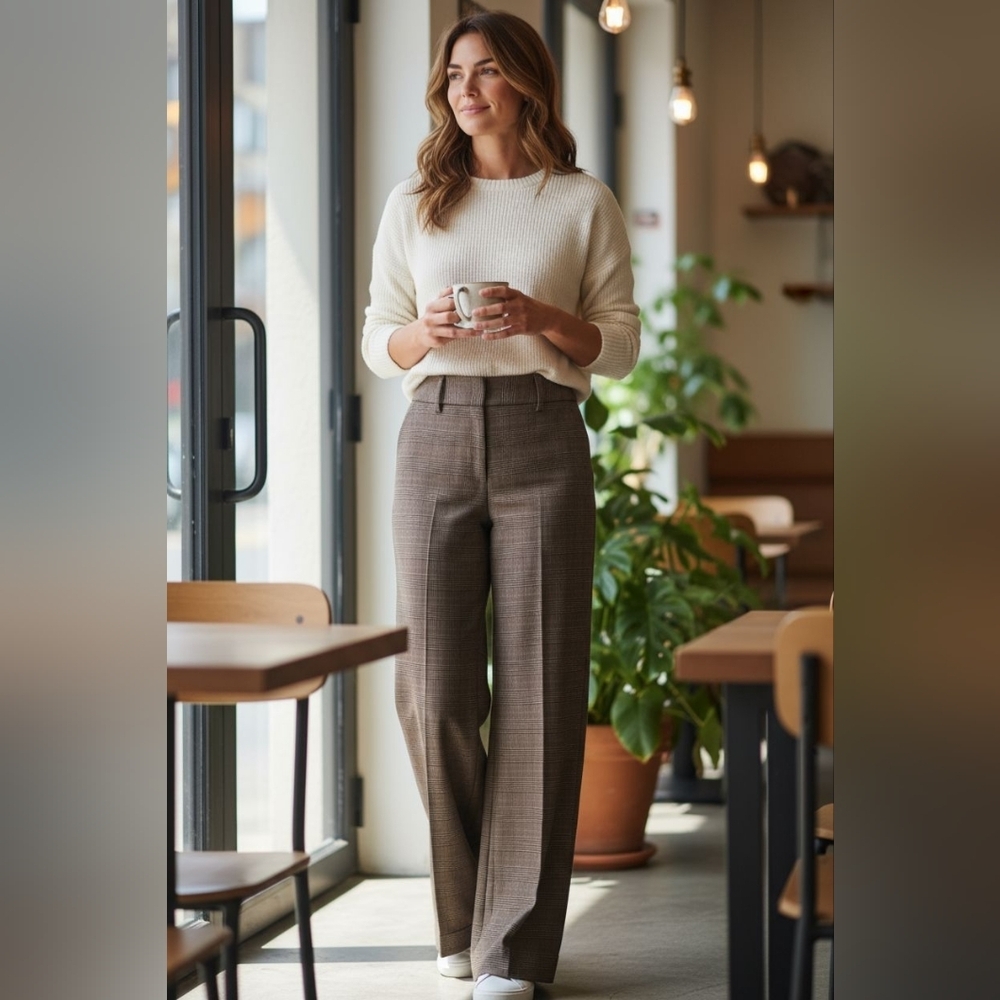 Star City Women's Wide Leg Plaid Pants - Gray